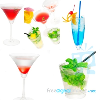 Cocktails Collage Stock Photo