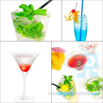 Cocktails Collage Stock Photo