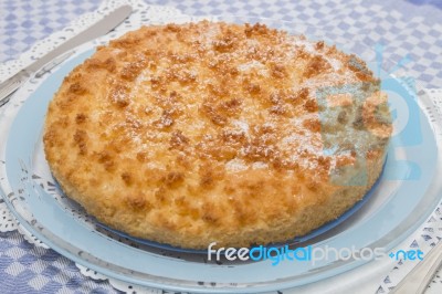 Coconut Crumble Cake Stock Photo