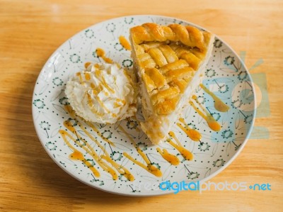 Coconut Pie With Coconut Cream And Meringue Stock Photo