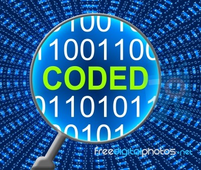 Coded Data Means Files Cryptography And Digital Stock Image