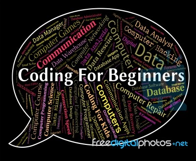 Coding For Beginners Indicates New Boy And Apprentice Stock Image