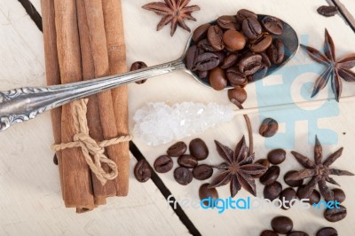 Coffe Sugar And Spice Stock Photo
