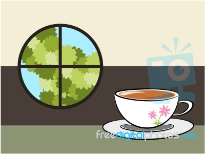 Coffee And Background Illustration Stock Image