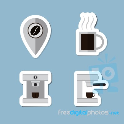 Coffee And Tea Flat Icon Set Stock Image
