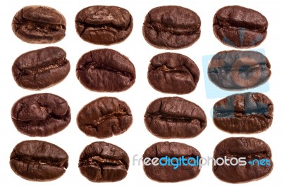 Coffee Beans Isolated On White Stock Photo