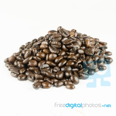 Coffee Beans Isolated On White Stock Photo