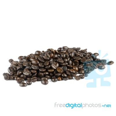 Coffee Beans Isolated On White Stock Photo