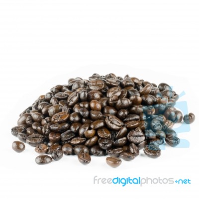 Coffee Beans Isolated On White Stock Photo