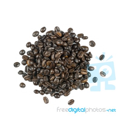 Coffee Beans Isolated On White Stock Photo