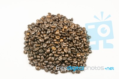 Coffee Beans Isolated On White Stock Photo