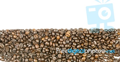 Coffee Beans Stripes Isolated In White Background Stock Photo