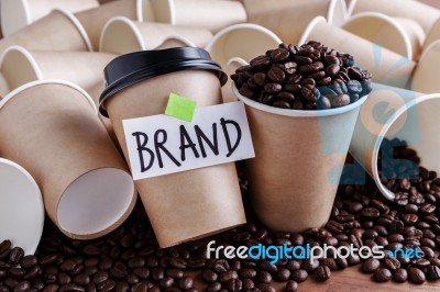 Coffee Brand Building Stock Photo