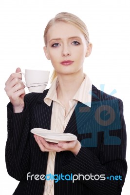 Coffee Break At Work Stock Photo