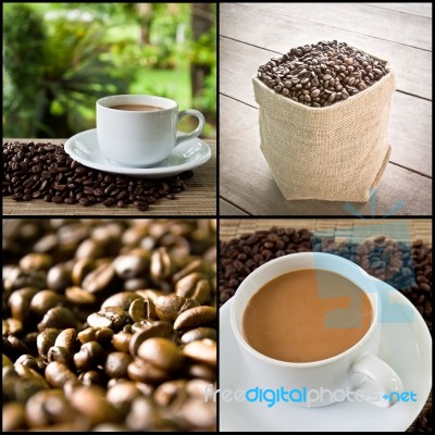 Coffee Collage Stock Photo