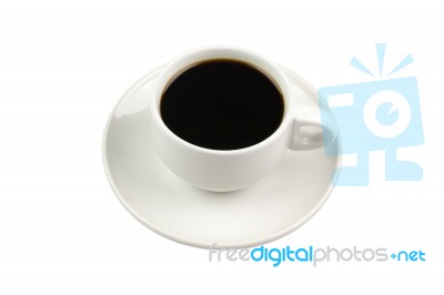 Coffee Cup And Saucer On A White Background Stock Photo