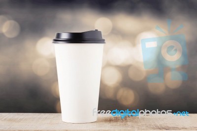 Coffee Cup On Wooden Stock Photo