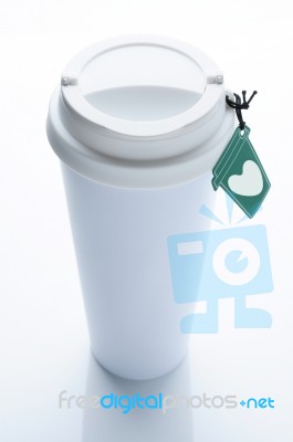 Coffee Cup With Heart Stock Photo