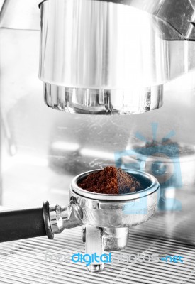 Coffee Grind In Group With Black And White Filter Stock Photo