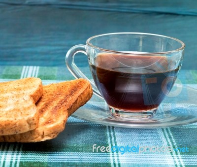 Coffee In Bed Represents Morning Meal And Beds Stock Photo