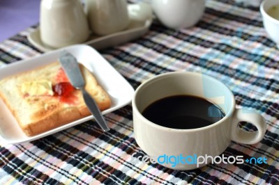 Coffee On Breakfast  Tabe Stock Photo