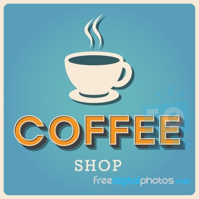 Coffee Shop Retro Type Font Stock Image