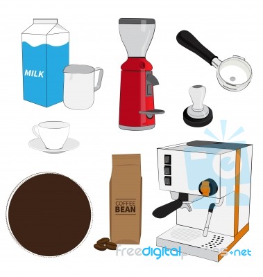 Coffee Shop Set Stock Image