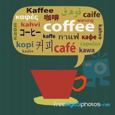 Coffee Text Stock Image