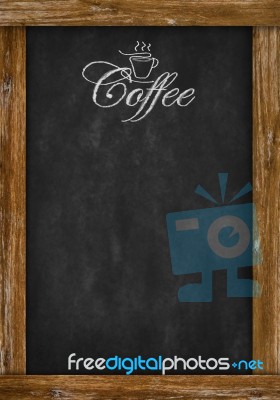Coffee text on menu board Stock Image