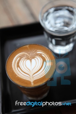 Coffee With Water Glass Stock Photo
