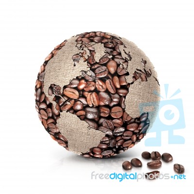 Coffee World 3d Illustration North And South America Map Stock Photo