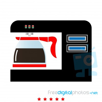 Coffeemaker, Coffee Machine Icon .  Flat Style Stock Image