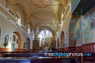 Cogne, Italy/europe - October 26 : Interior View Of Sant'orso Ch… Stock Photo