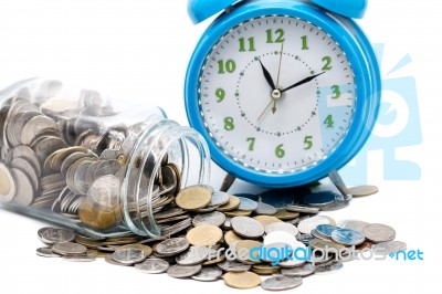 Coin Saving Time Concept Stock Photo