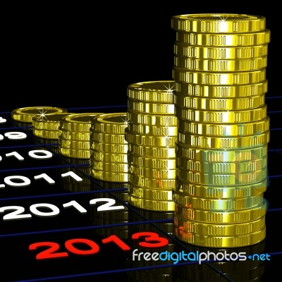 Coins On 2013 Shows Currents Expectations Stock Image