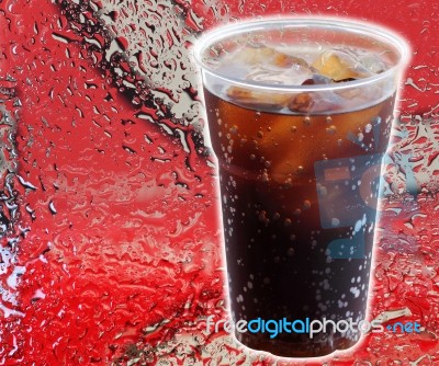 Cola Drink With Ice Cubes Stock Photo
