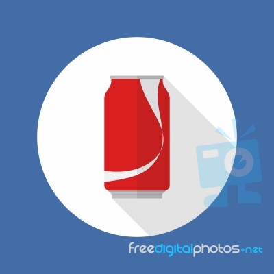 Cola Tin Flat Icon Stock Image