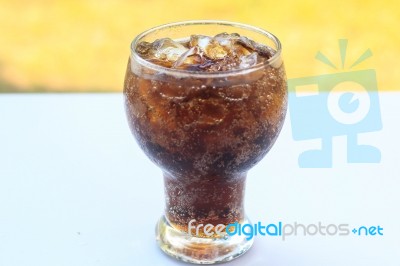 Cola With Ice Stock Photo