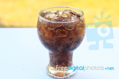 Cola With Ice Stock Photo