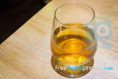 Cold Glass Of Alcoholic Drink Stock Photo