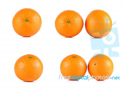Collection Mandarin Orange Isolated On White Background Stock Photo