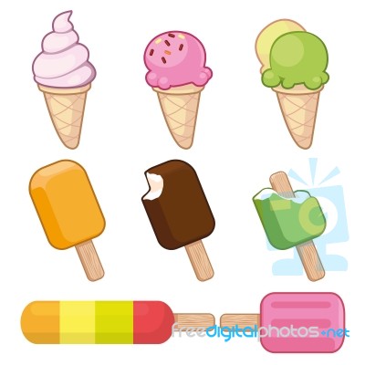 Collection Of Ice Cream Stock Image