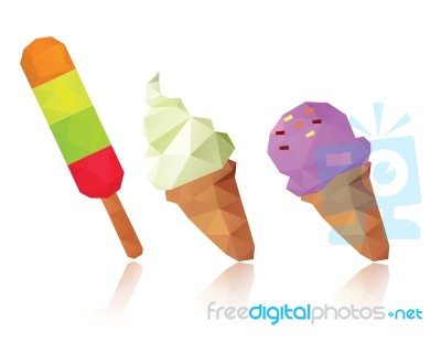Collection Of Ice Cream Cone Stock Image