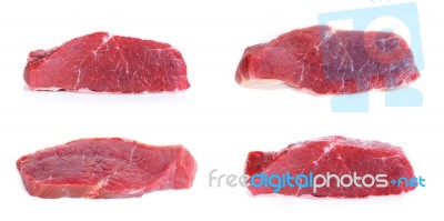 Collection Of Meat Isolated On The White Background Stock Photo