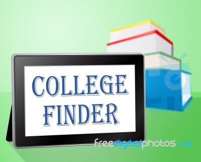 College Finder Means Search For And Books Stock Image