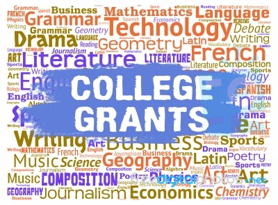 College Grants Means Colleges Educate And Schooling Stock Image