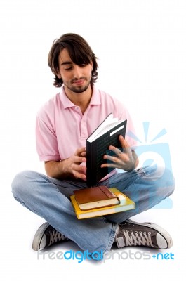 College Student Holding Books Stock Photo
