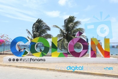 Colon - Apr 16, 2017: When The Colon Sign Was Constructed In Dow… Stock Photo