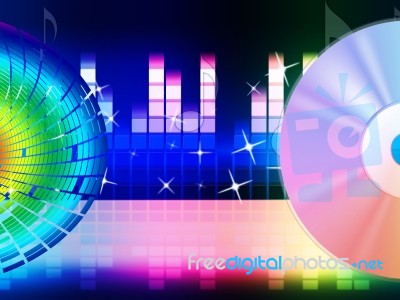 Color Equaliser Indicates Sound Track And Amplifier Stock Image