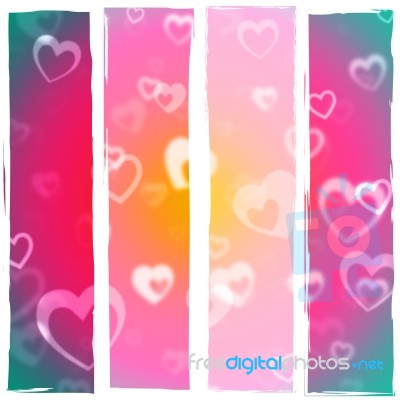 Color Heart Shows Valentines Day And Affection Stock Image